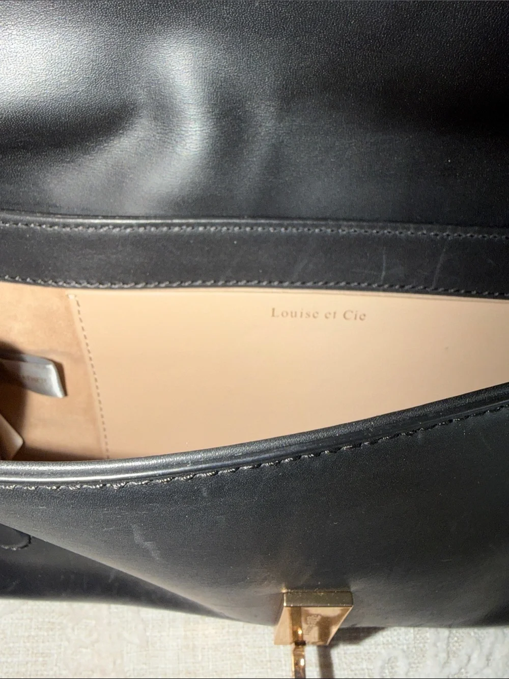Louise et Cie Zebra Stripe Embossed/Leather Black & White Bag with Chain Strap